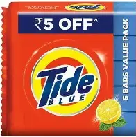 Tide Blue Detergent Bar Soap, Value Pack 200 gms x 5