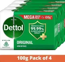 Dettol Lime Fresh (Lime Cool) Bathing Soap Bar with 12hr Freshness (400gm) |Long Lasting Freshness, 100gm Pack of 4