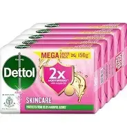 Dettol Skincare Moisturizing Beauty Bathing Soap Bar with Argan Oil (750gm) | Softer Skin, 150gm, Pack of 5