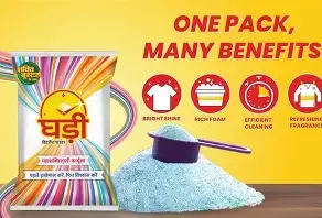 Ghadi Detergent Powder With Advance Dirt Blast Technology Tough Stain Removal & Refreshing Fragrance 1KG